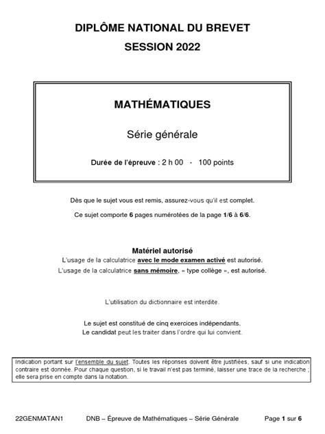 Corrigé Du Brevet De Maths 2022 Brevet de maths 2022 : les sujets et les corrigés en intégralité